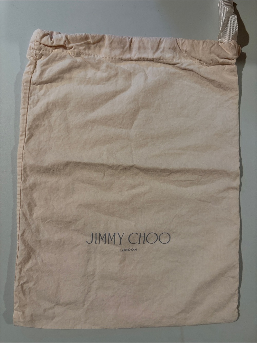 Jimmy Choo London cream Drawstring dust cover